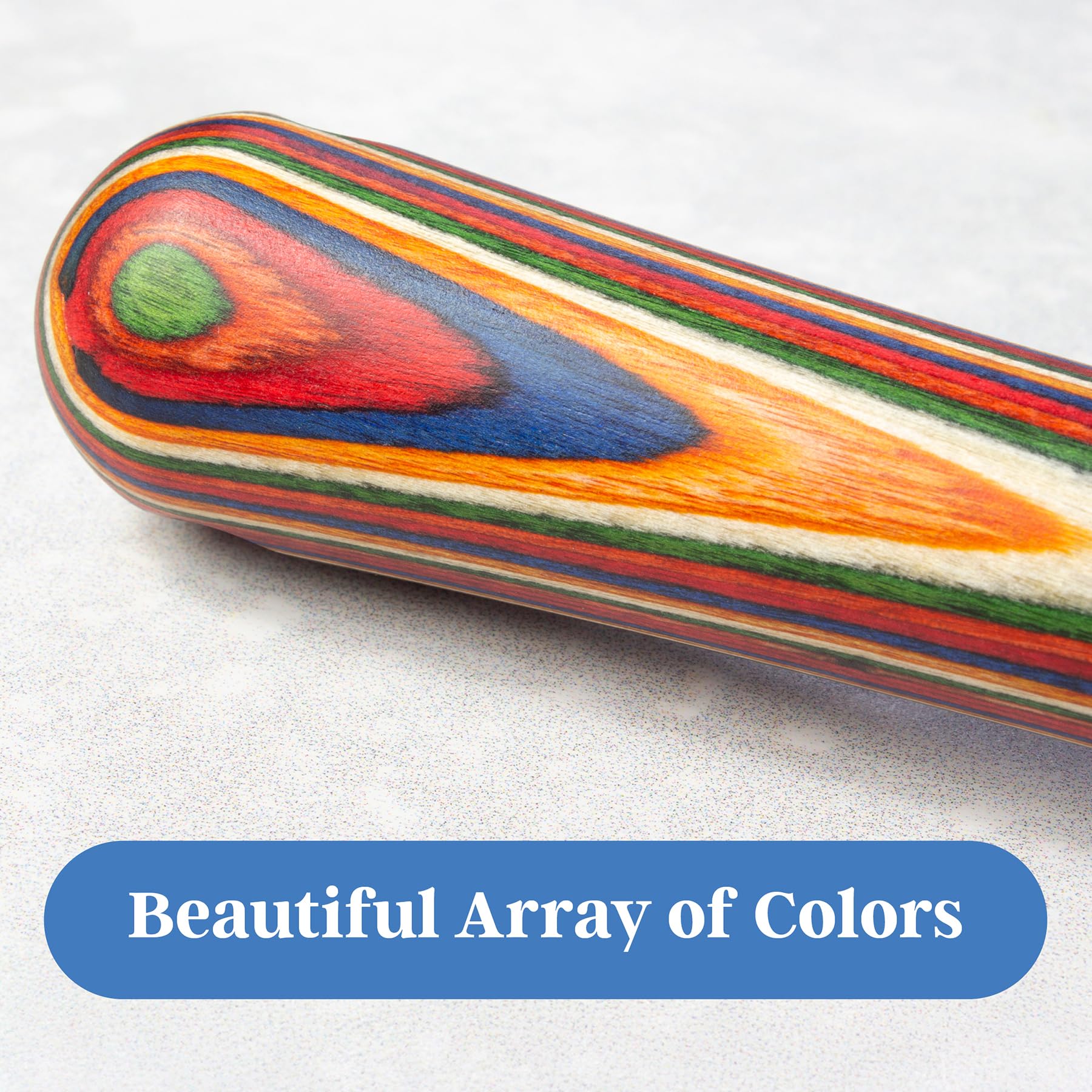 Baltique Marrakesh close-up shows wood grain and vibrant birch handle.