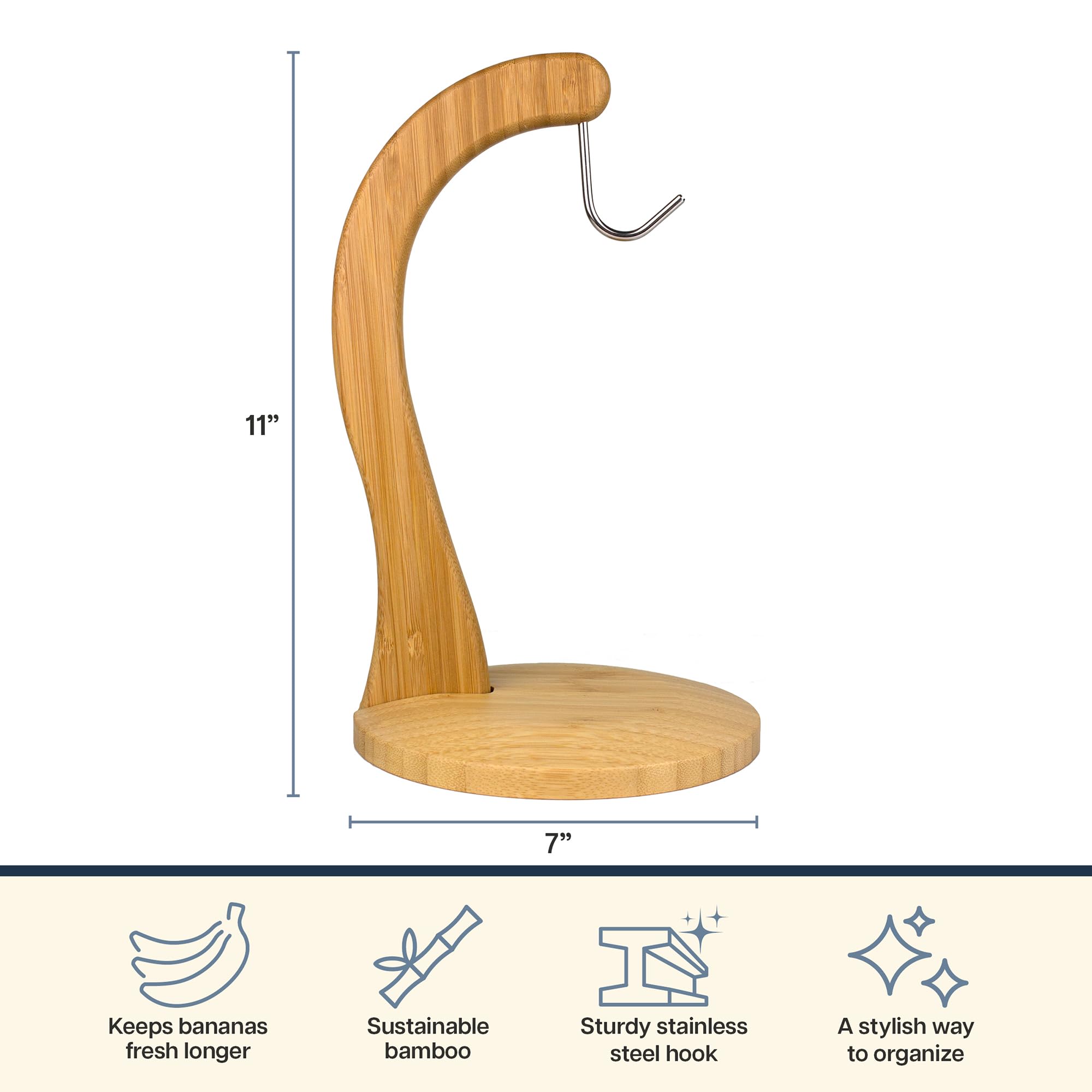 Totally Bamboo banana holder durable bamboo ensures long lasting use in busy kitchens