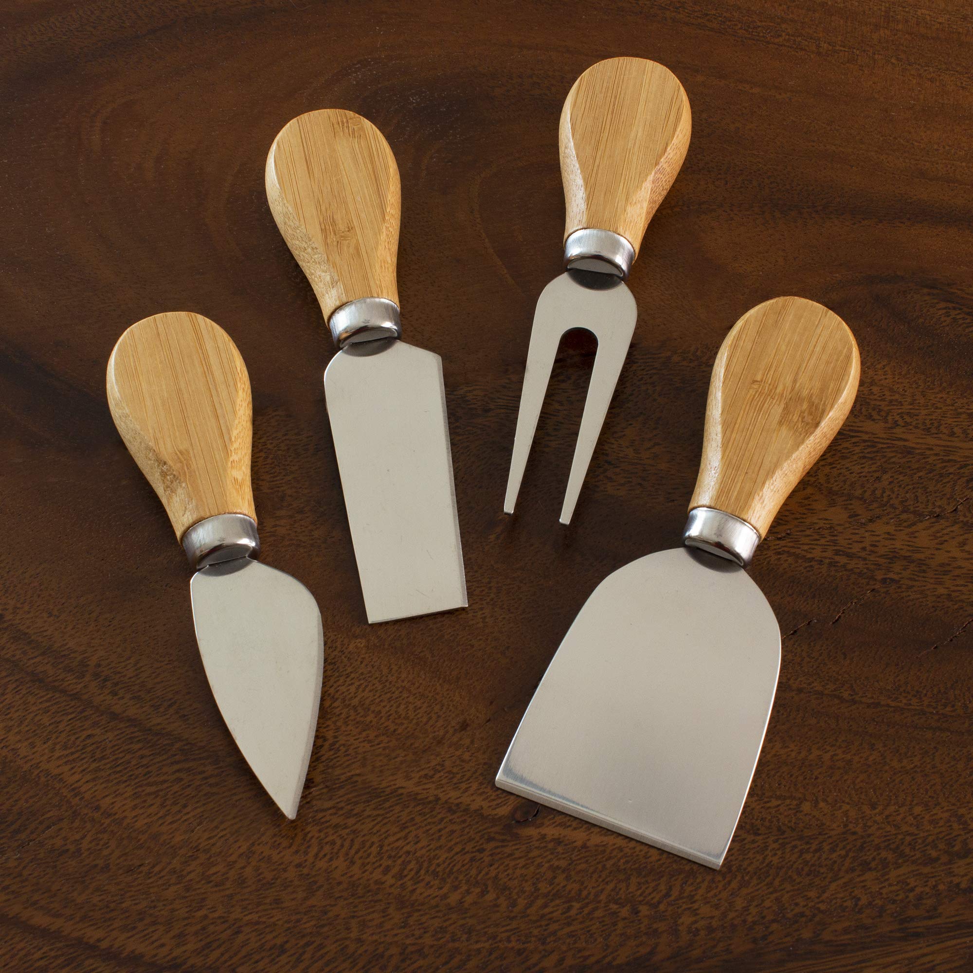 Totally Bamboo charcuterie tools set pairs with fruit and meats for effortless serving.