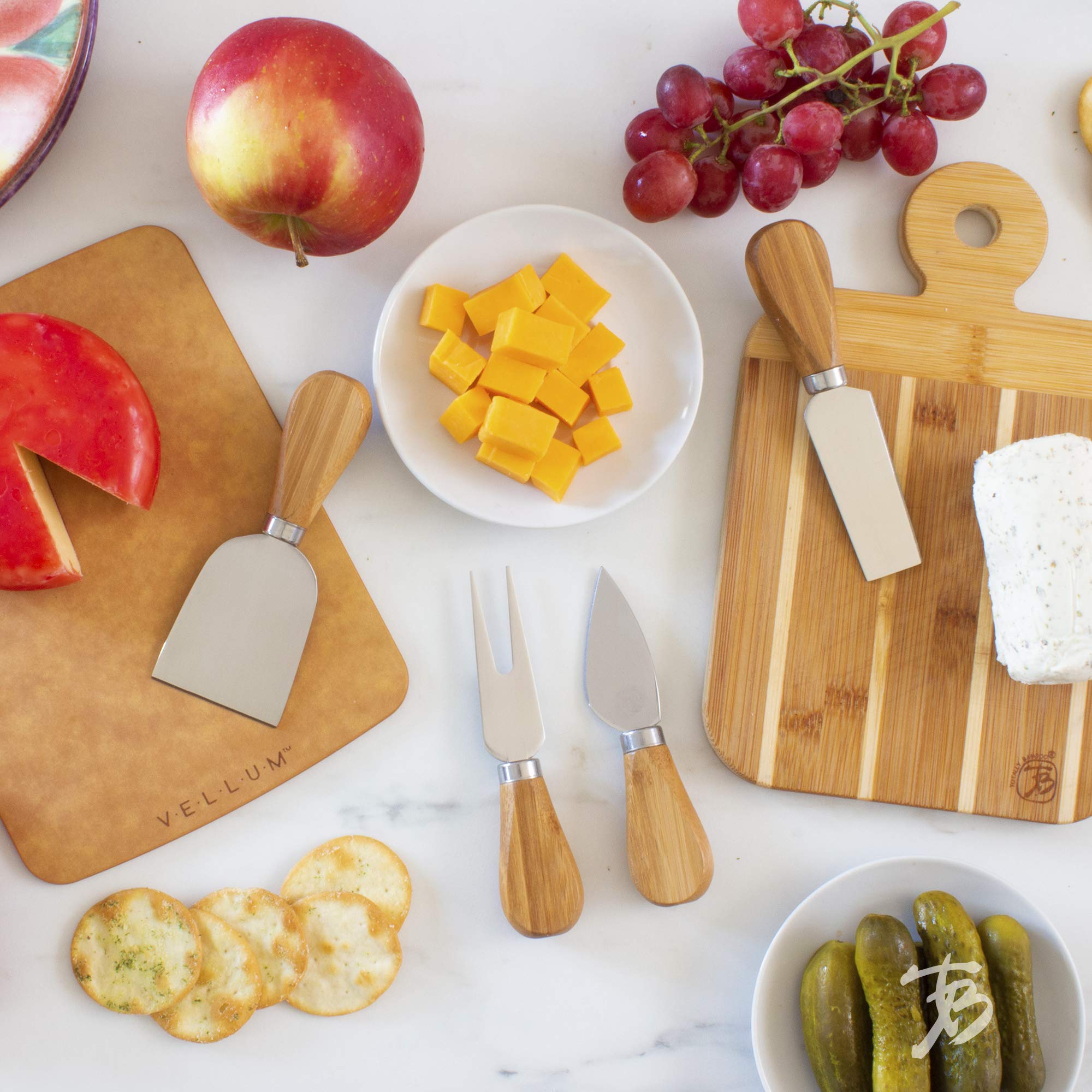 Totally Bamboo cheese tool set cheese fork ideal for picking up portions.