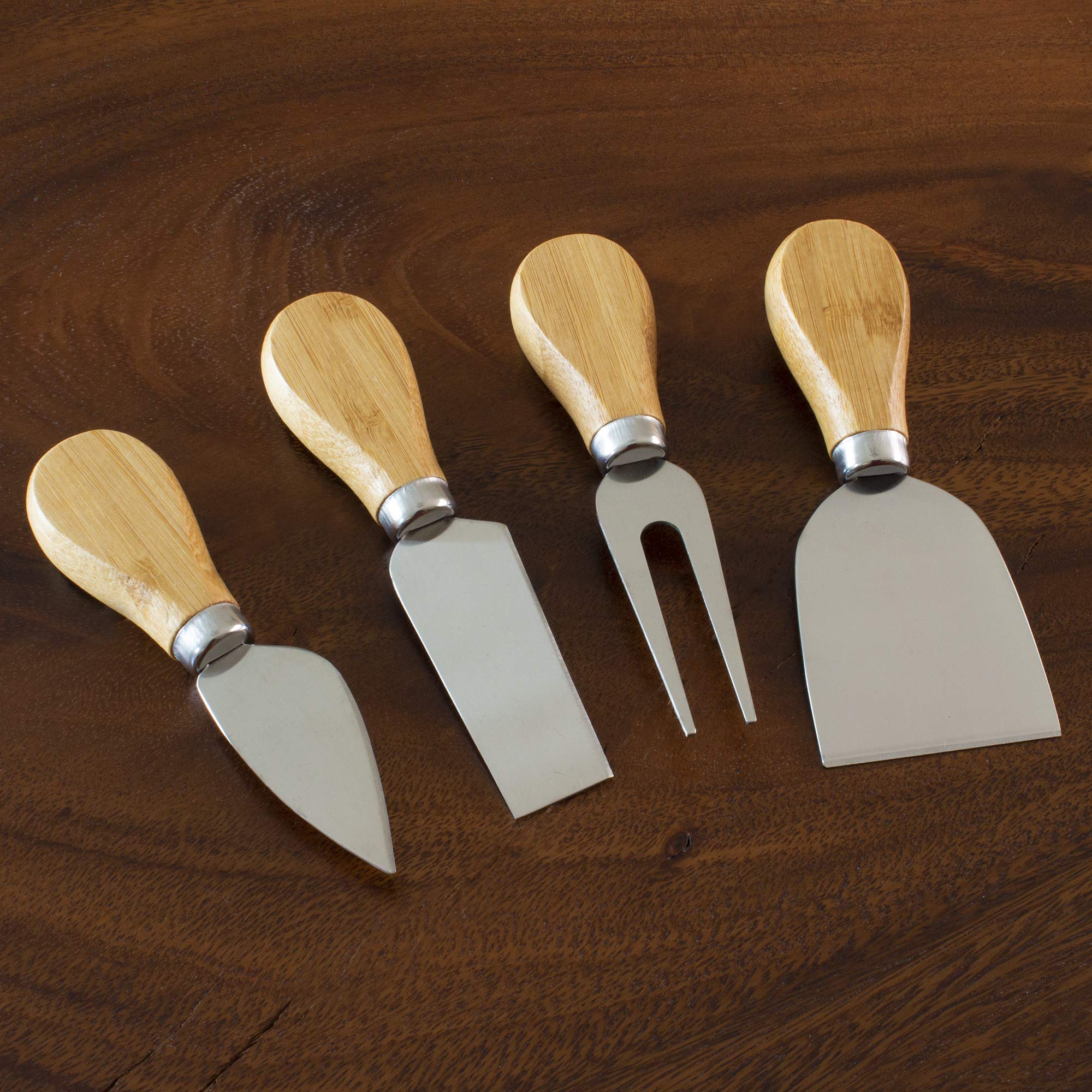 Totally Bamboo cheese tool set narrow-plane knife for shaving hard cheeses.