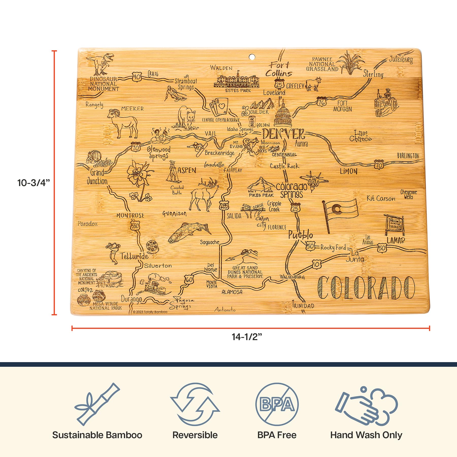 Totally Bamboo Colorado charcuterie setup on board ideal for entertaining