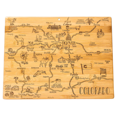 Totally Bamboo Colorado map engraving on destination board for display and prep
