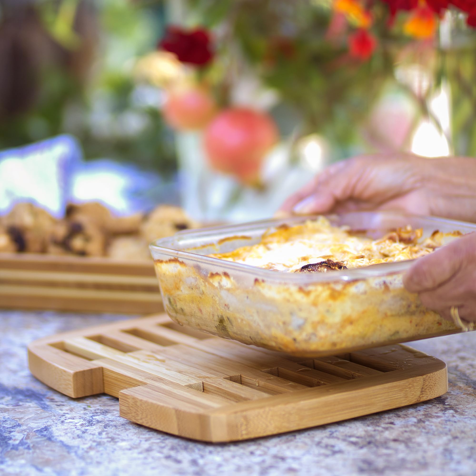 Totally Bamboo Expandable Trivet shows display-ready design for kitchen aesthetics.