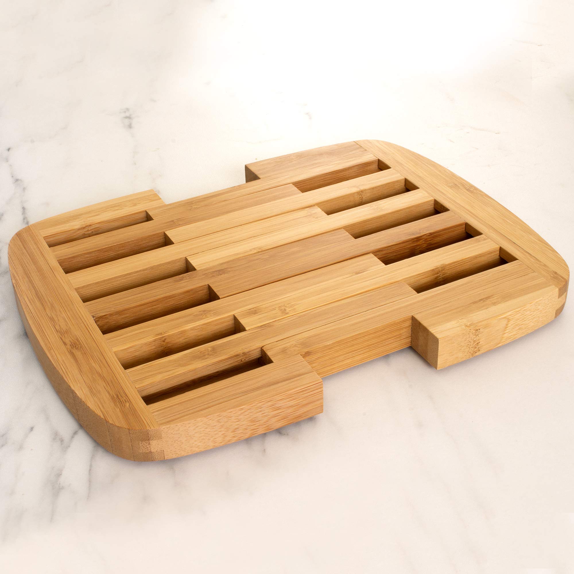 Totally Bamboo Expandable Trivet easy-care finish you can wipe clean.