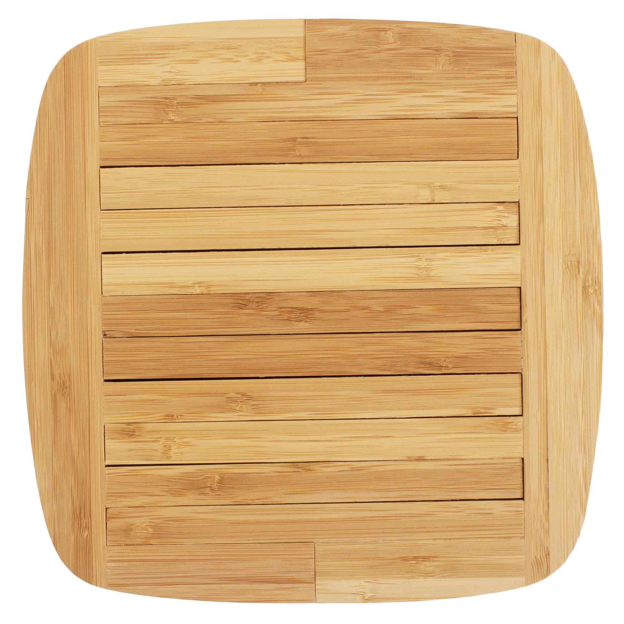 Totally Bamboo Expandable Trivet expanded mode provides larger protection for pots.