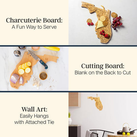 Totally Bamboo Florida charcuterie board serving appetizers on a coastal-inspired display.