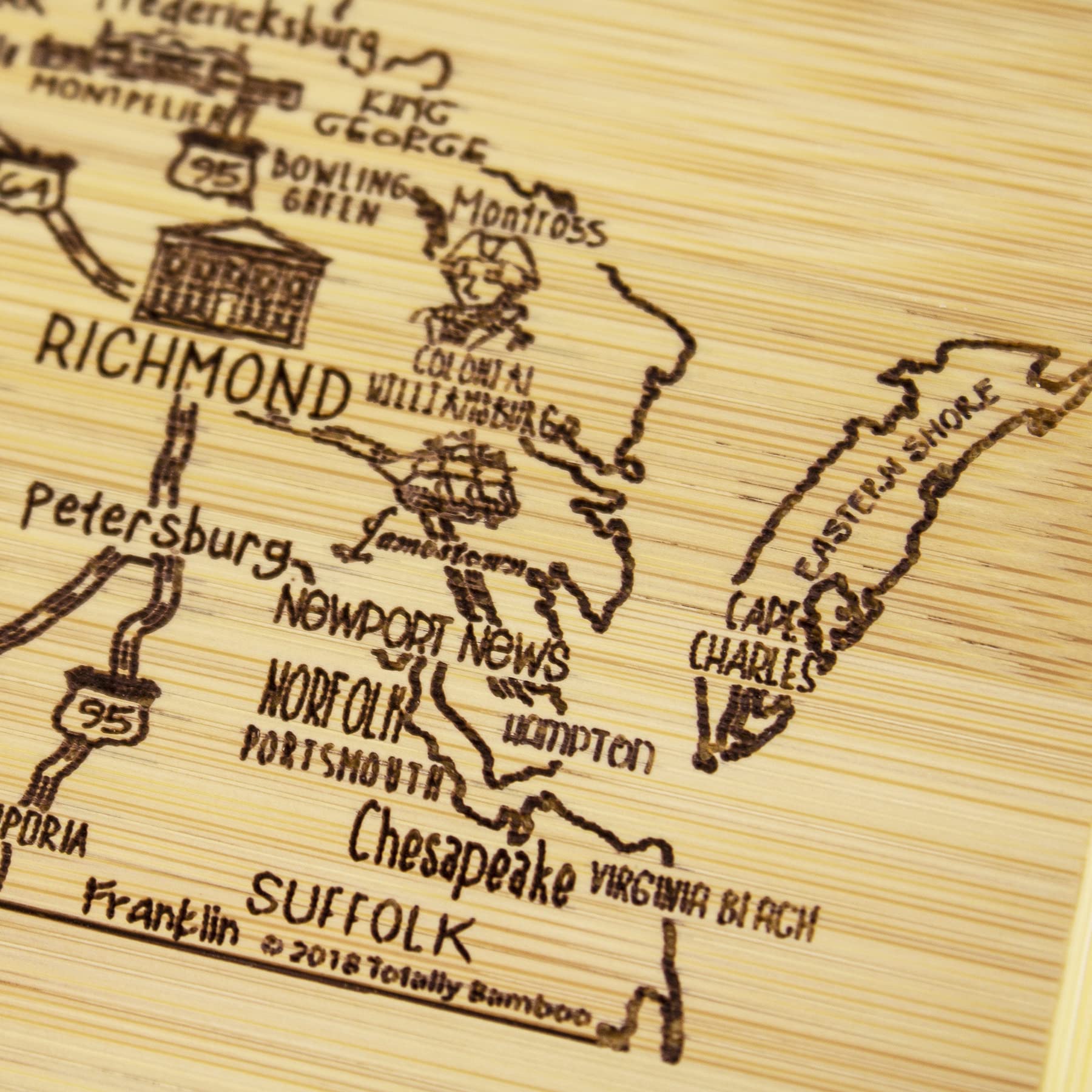 Totally Bamboo Fredericksburg landmarks board celebrates Virginia treasures during meals