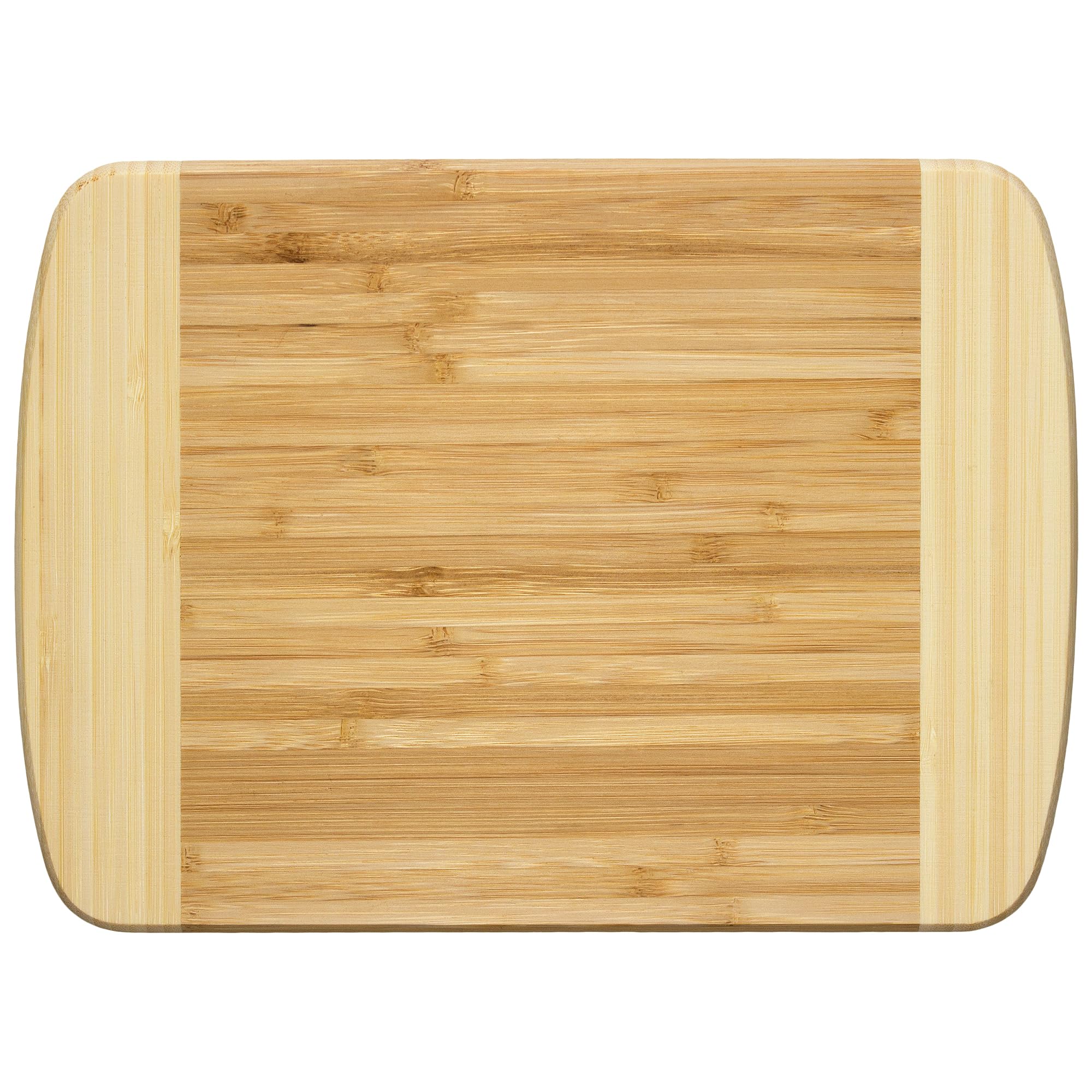 Totally Bamboo Hana cutting board top view, compact 10x7 for small kitchens and easy prep
