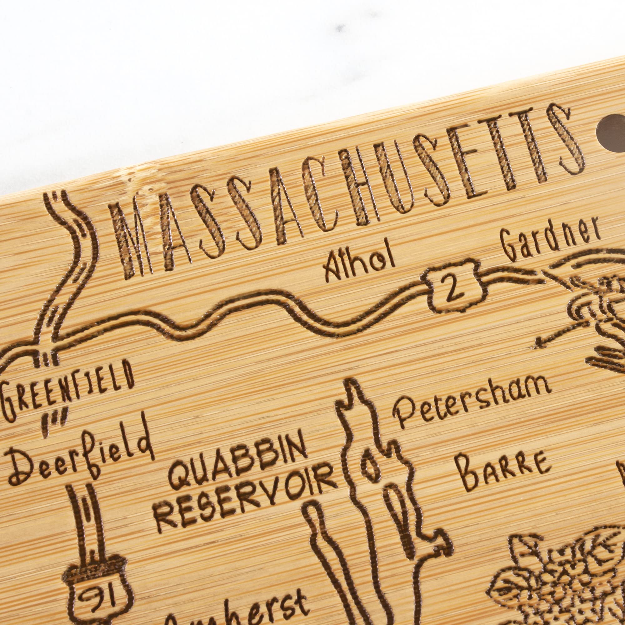 Totally Bamboo knife-friendly surface protects blades during prep.