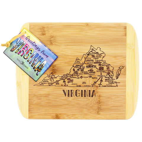 Totally Bamboo Monticello Jamestown engraved board serves as a rustic focal point