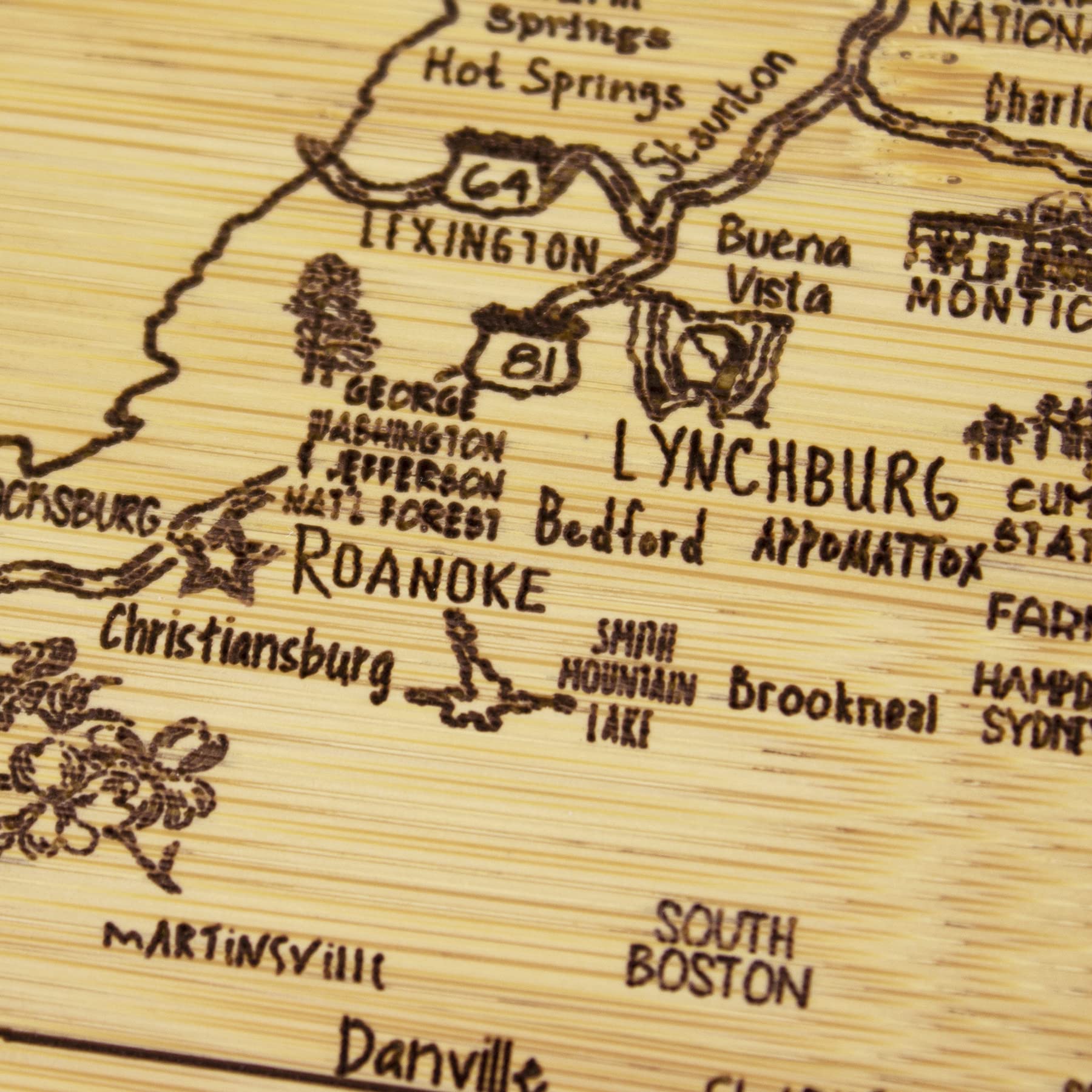 Totally Bamboo Roanoke sights board perfect for cheese or appetizers