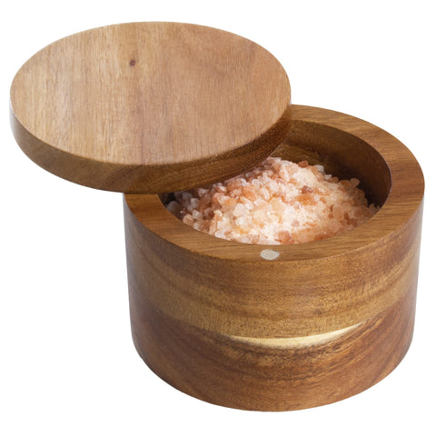 Totally Bamboo Rock & Branch salt cellar with magnetic lid closed for fresh spices