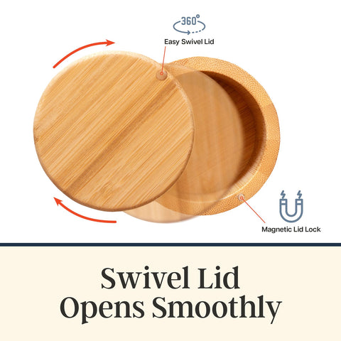 Totally Bamboo salt cellar holds up to six ounces of salt or spices for daily use.