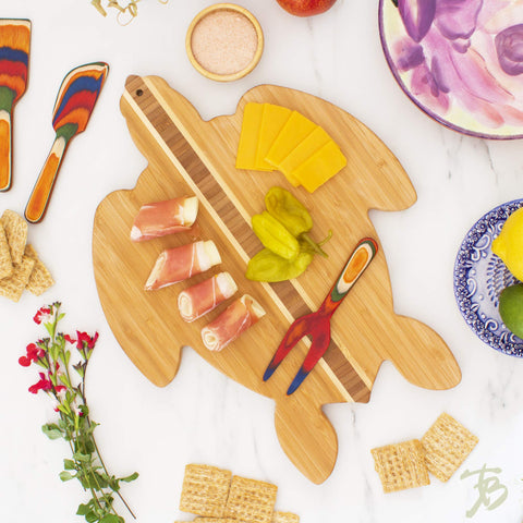 Totally Bamboo sea turtle charcuterie tray ideal for cheeses and appetizers