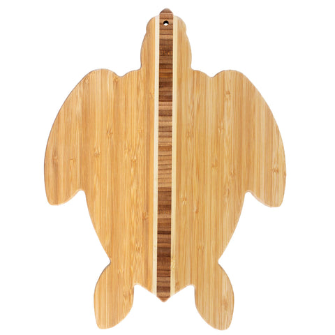 Totally Bamboo sea turtle cutting board with knife-friendly surface for prep