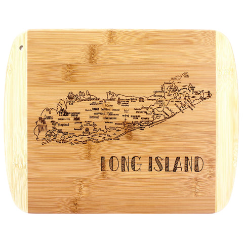 Totally Bamboo Slice of Life Long Island board with engraving for stylish entertaining