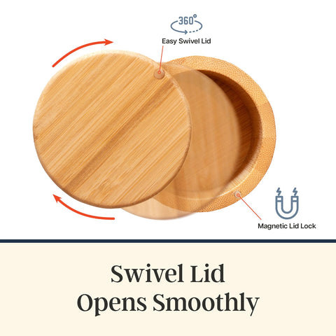 Totally Bamboo triple salt cellar bamboo material for durable kitchen storage.