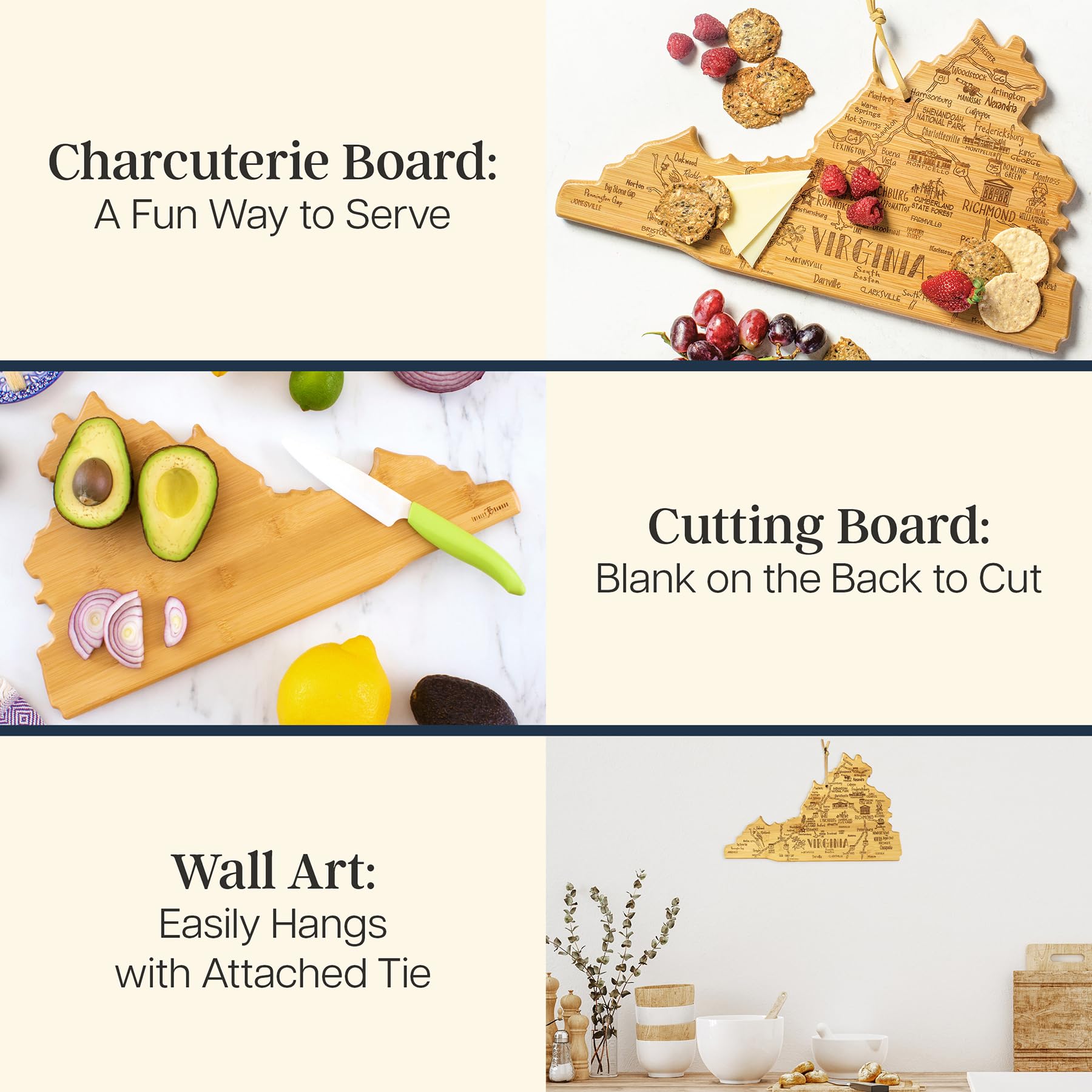 Totally Bamboo Virginia-inspired wall display with hanging option.