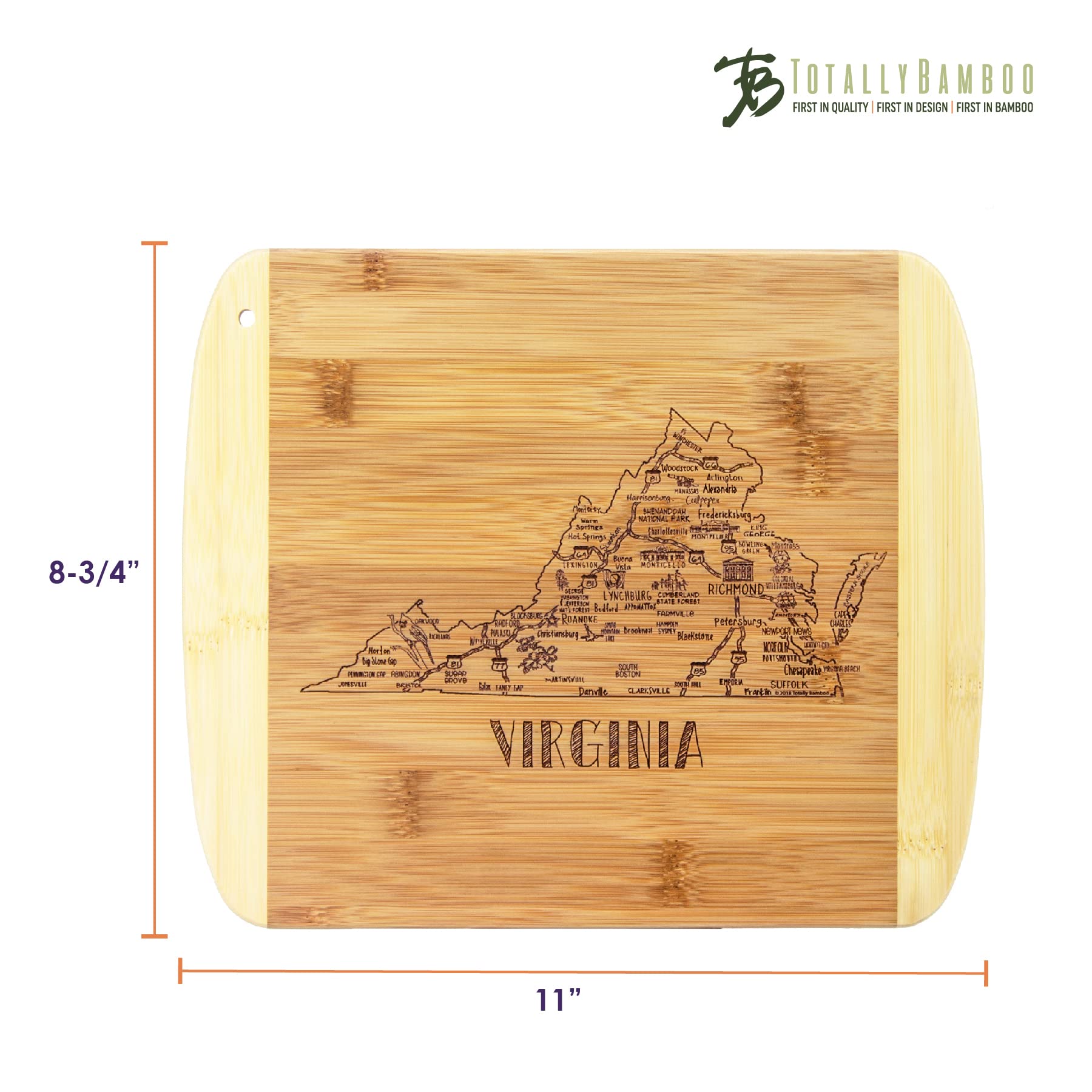 Totally Bamboo Virginia travel collection board versatile for prep and stylish serving