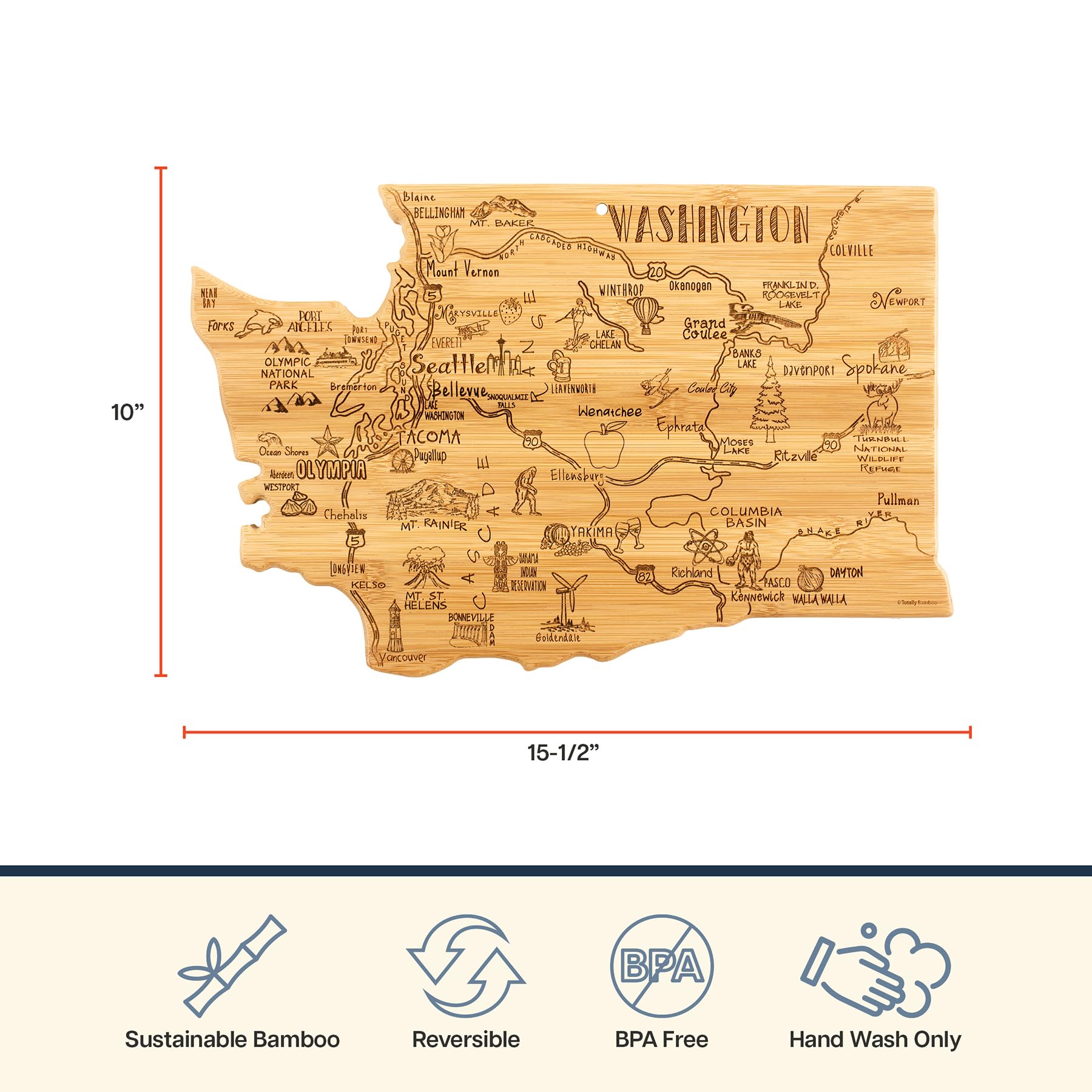 Totally Bamboo Washington-themed gift board makes a thoughtful wedding or housewarming present