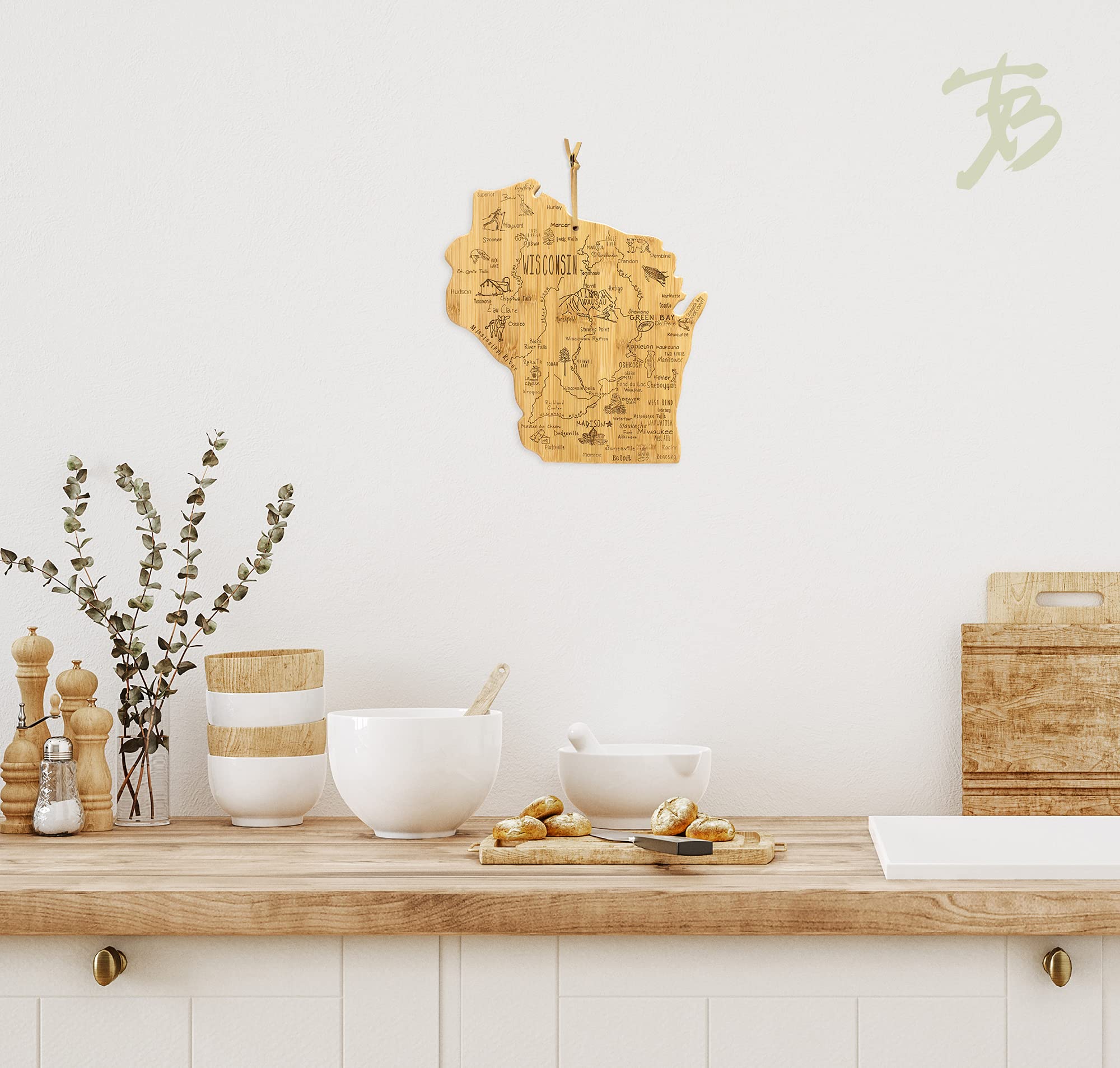 Totally Bamboo Wisconsin laser-engraved artwork enhances décor