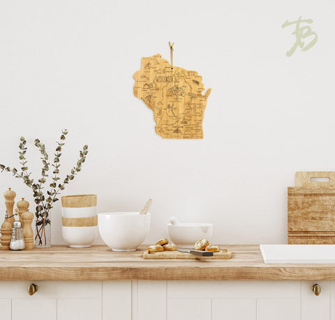 Totally Bamboo Wisconsin laser-engraved artwork enhances décor