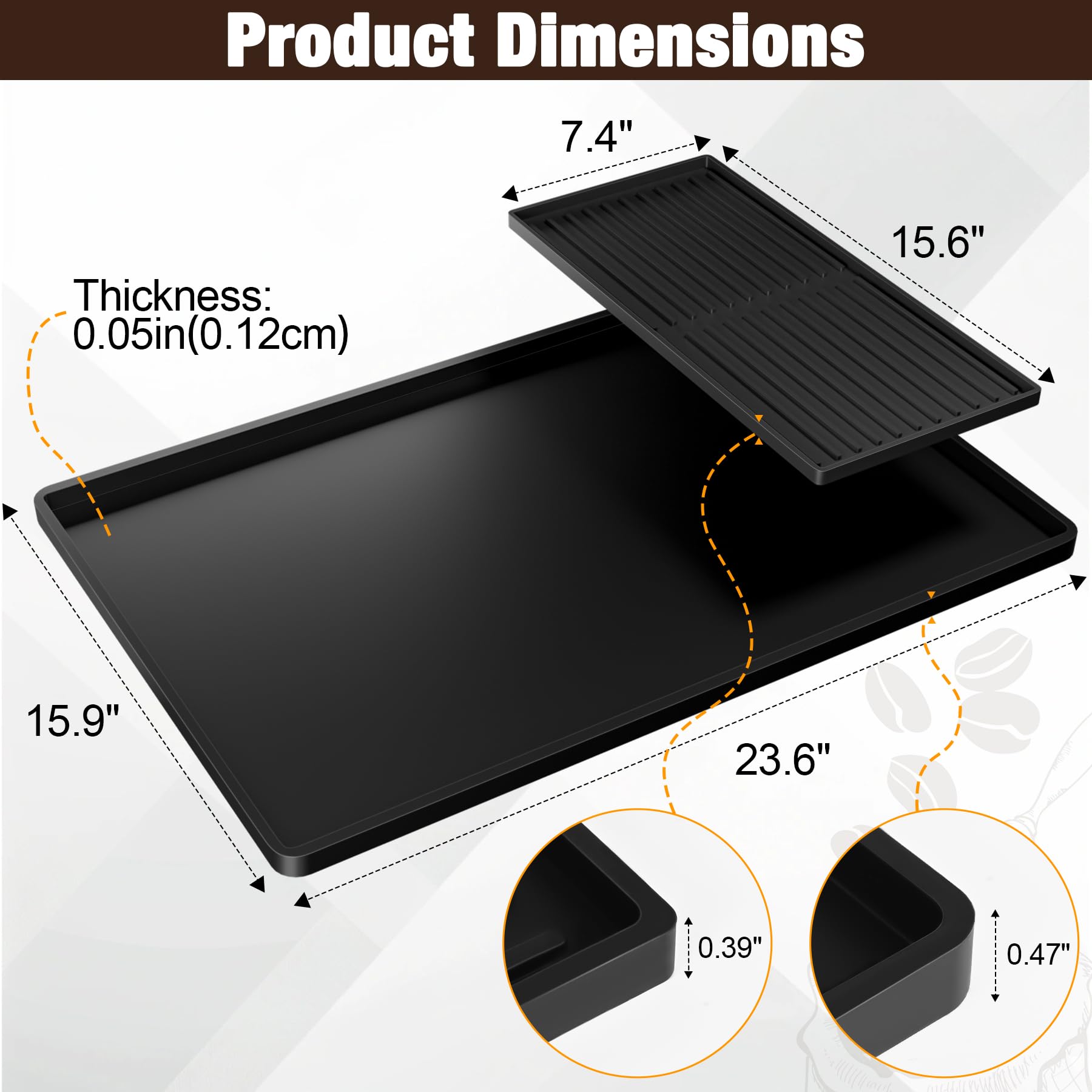 Tottist silicone drying mat with quick-dry drainage channels for faster cleanup
