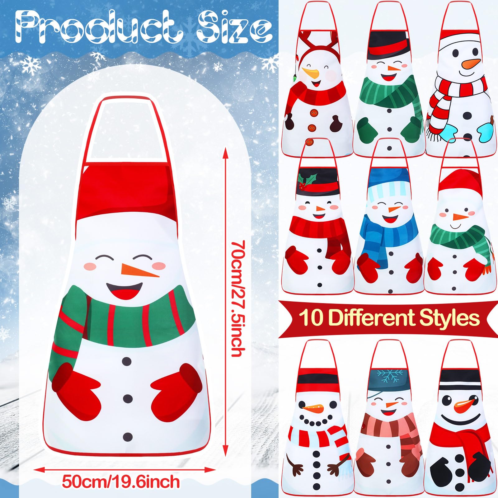 Toulite winter kitchen apron set with 10 pieces for family gatherings.