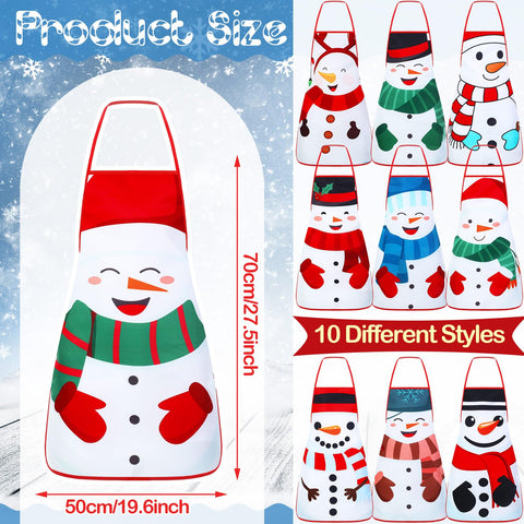 Toulite winter kitchen apron set with 10 pieces for family gatherings.