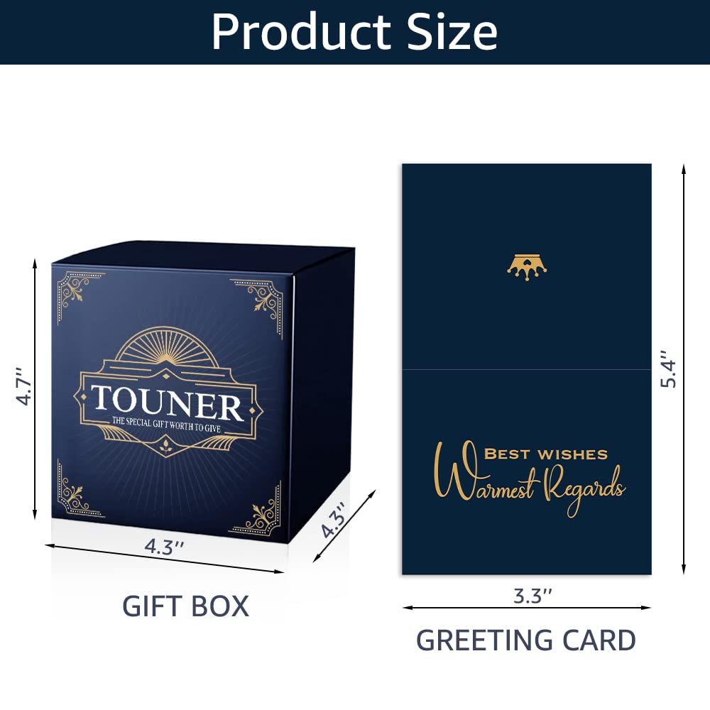 TOUNER whiskey glass in open gift box showcases premium packaging.