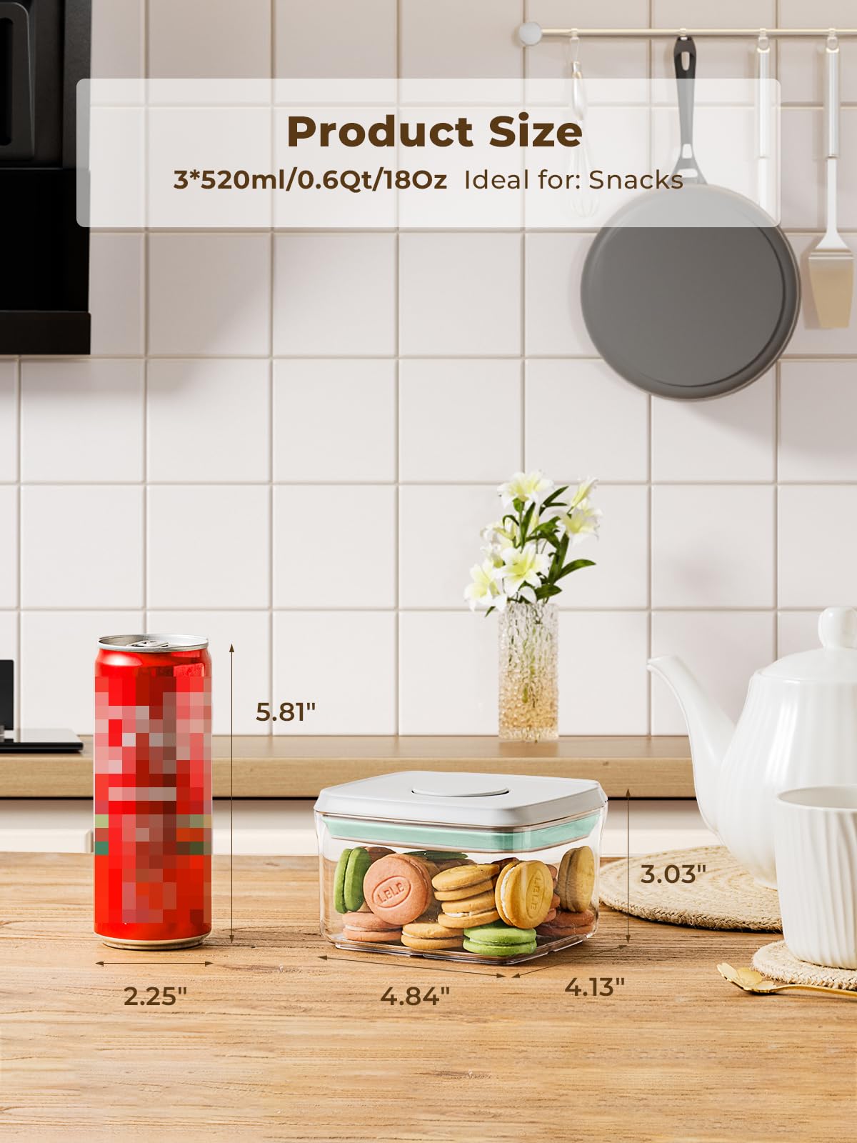Tourdeus 520ml candy containers show contents clearly for fast snack selection.