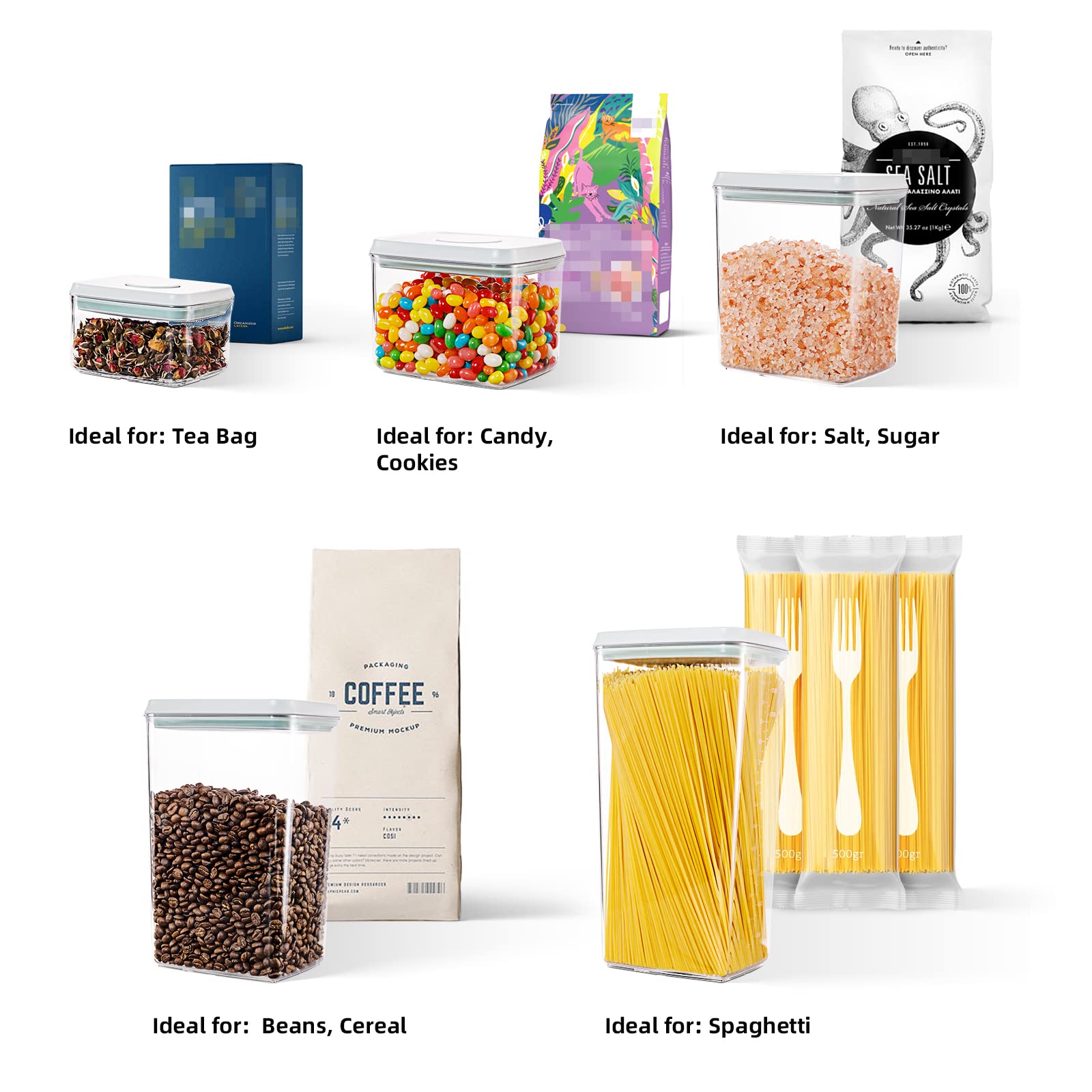 Tourdeus airtight pop container for beans in organized pantry