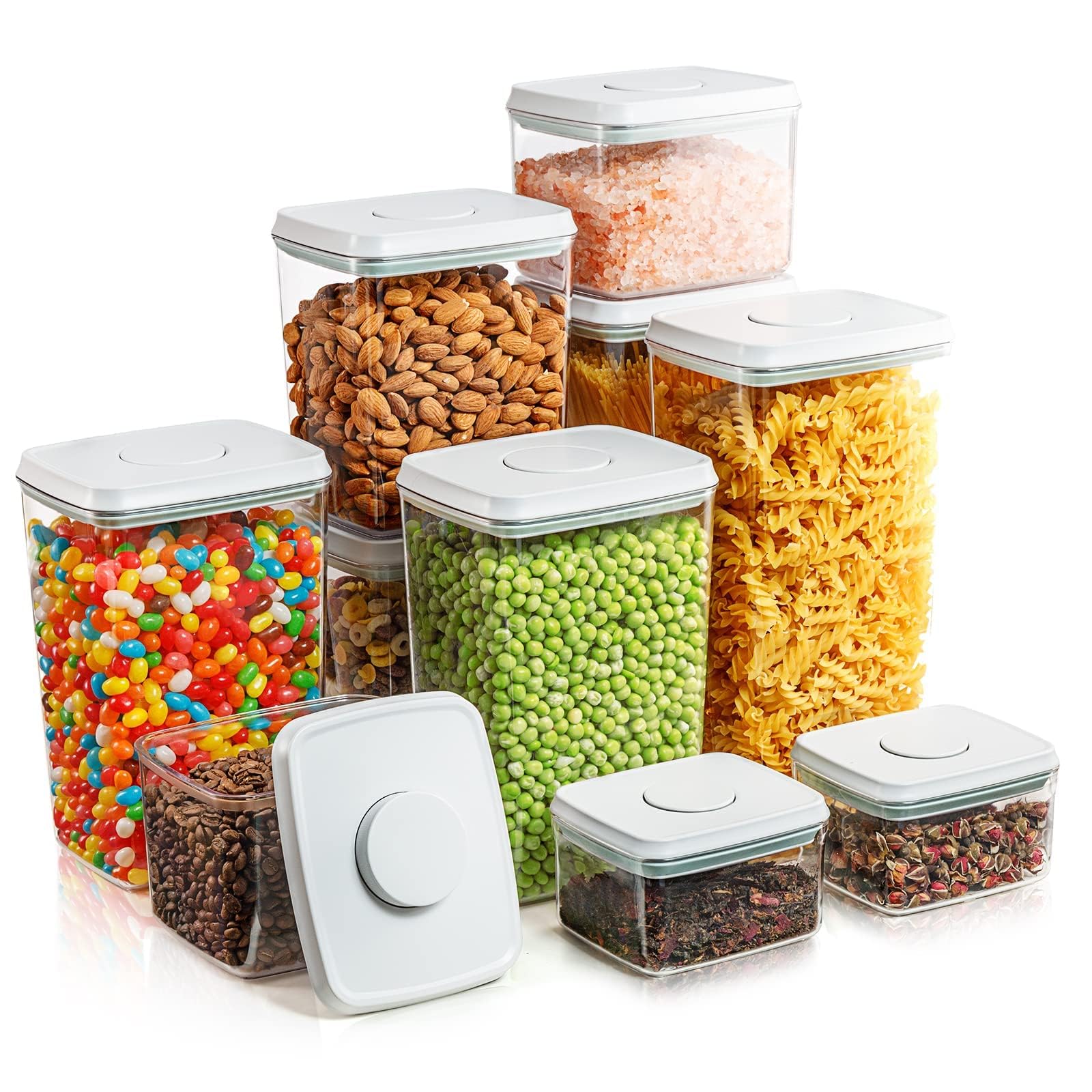 Tourdeus airtight pop container for pasta with quick one-second access