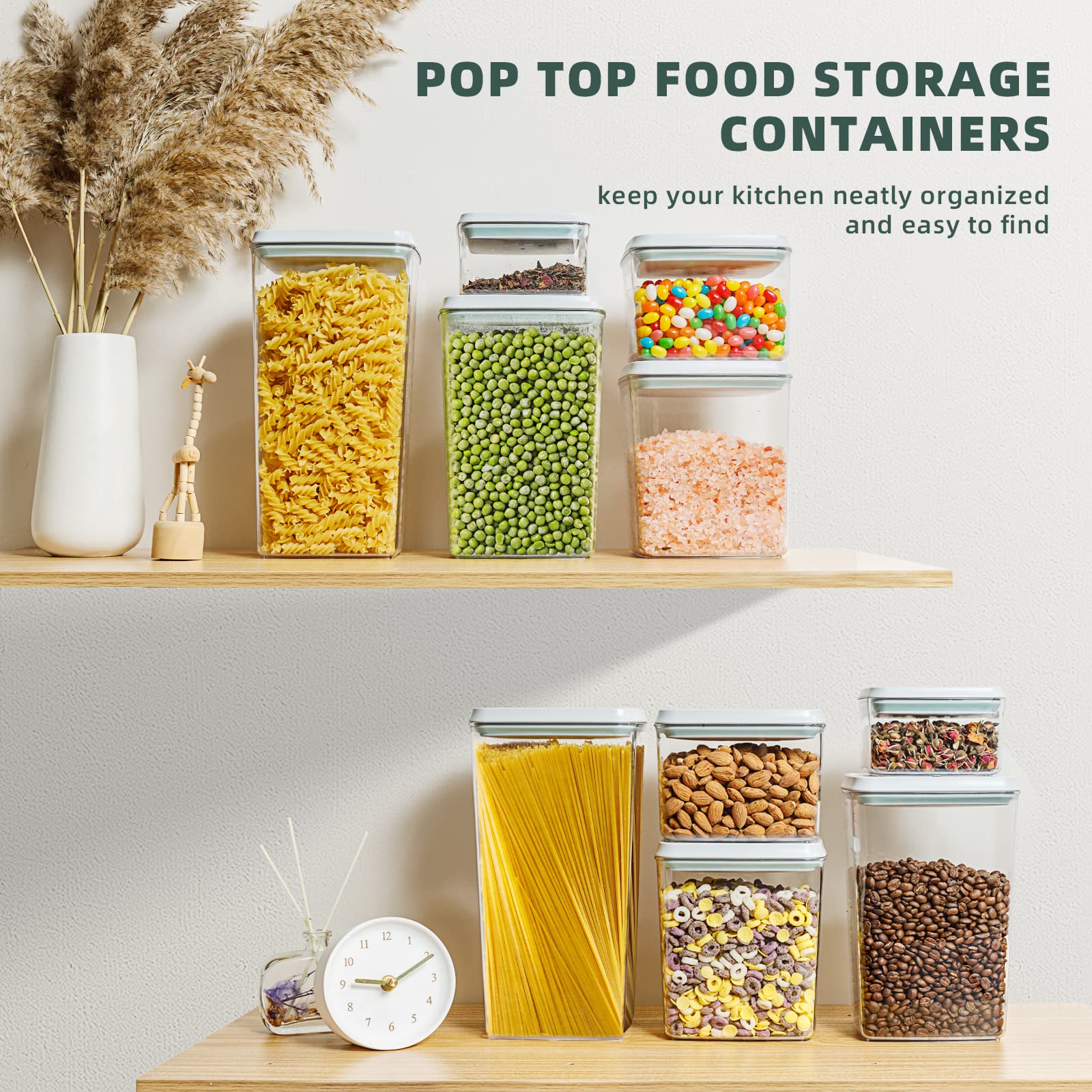 Tourdeus airtight pop container for rice showing space-saving stackable design