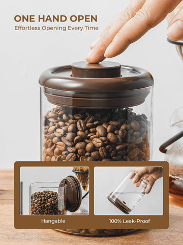 Tourdeus borosilicate glass jar offers clear view and durability.