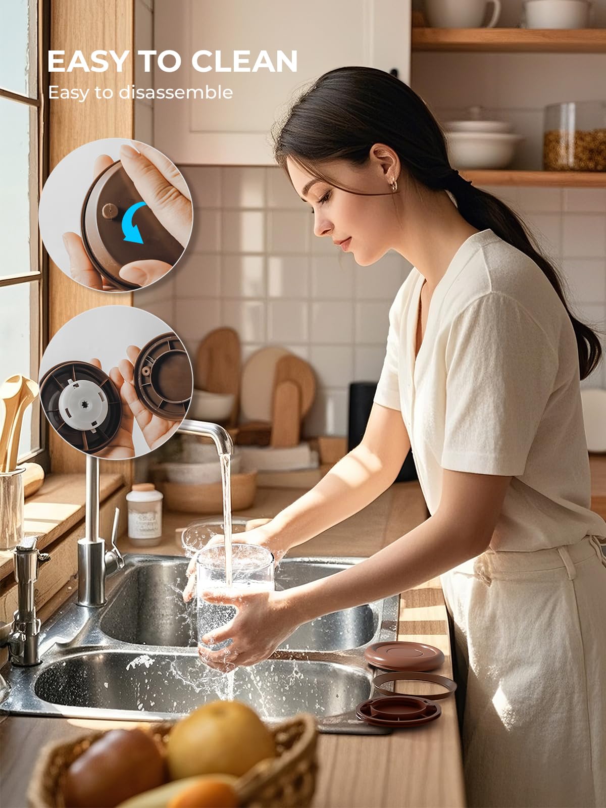 Tourdeus kitchen glass jar adds a transparent, aesthetic touch to any counter.