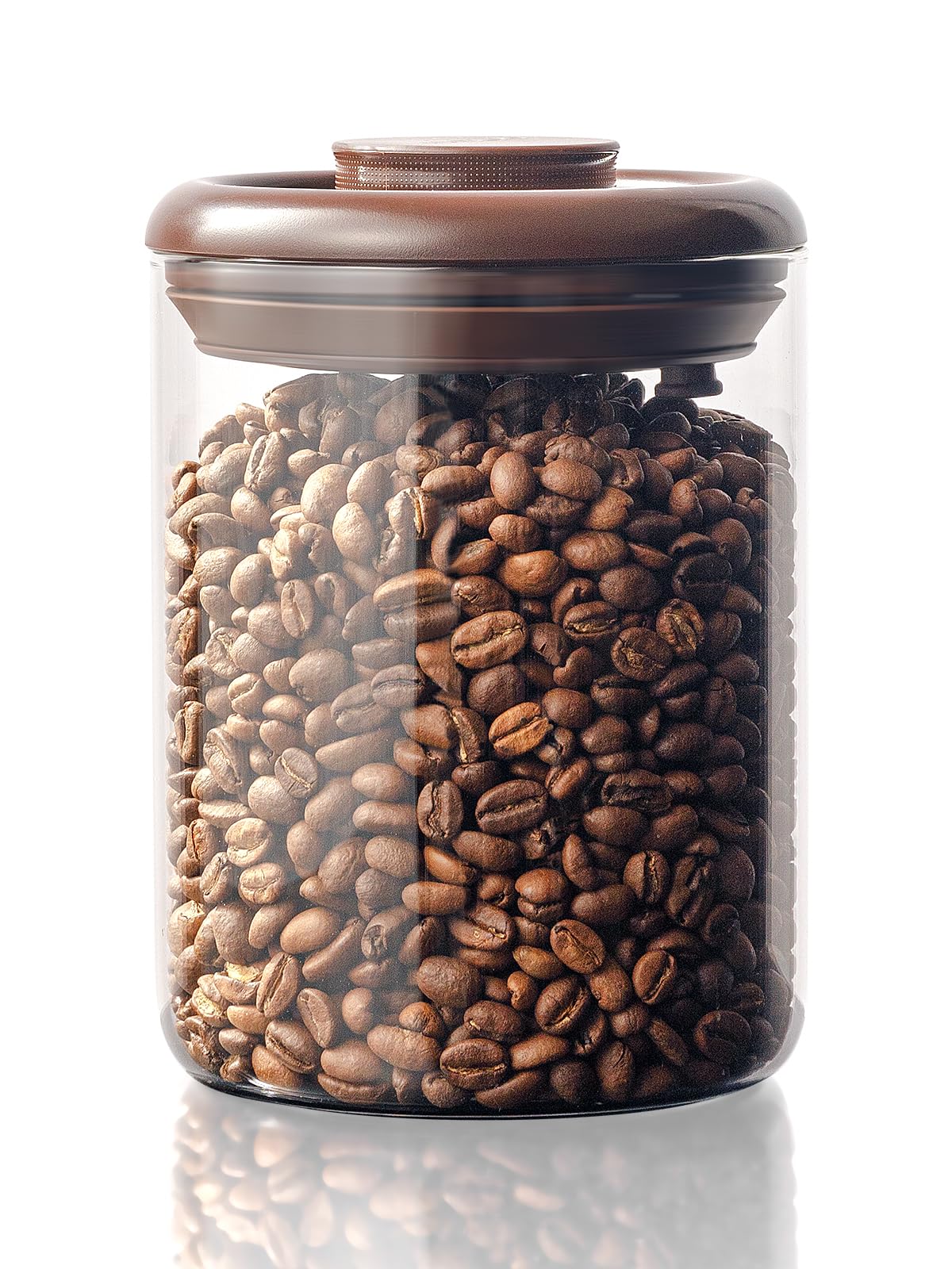 Tourdeus pop-top coffee bean jar keeps beans fresh with easy access.