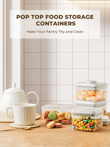 Tourdeus stackable snack containers save space and organize busy kitchen counters.