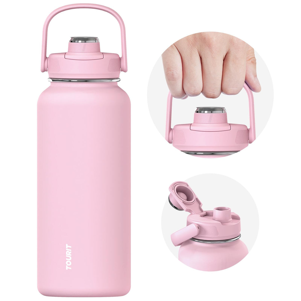 Tourit 32 oz insulated bottle for all-day hydration on hikes.