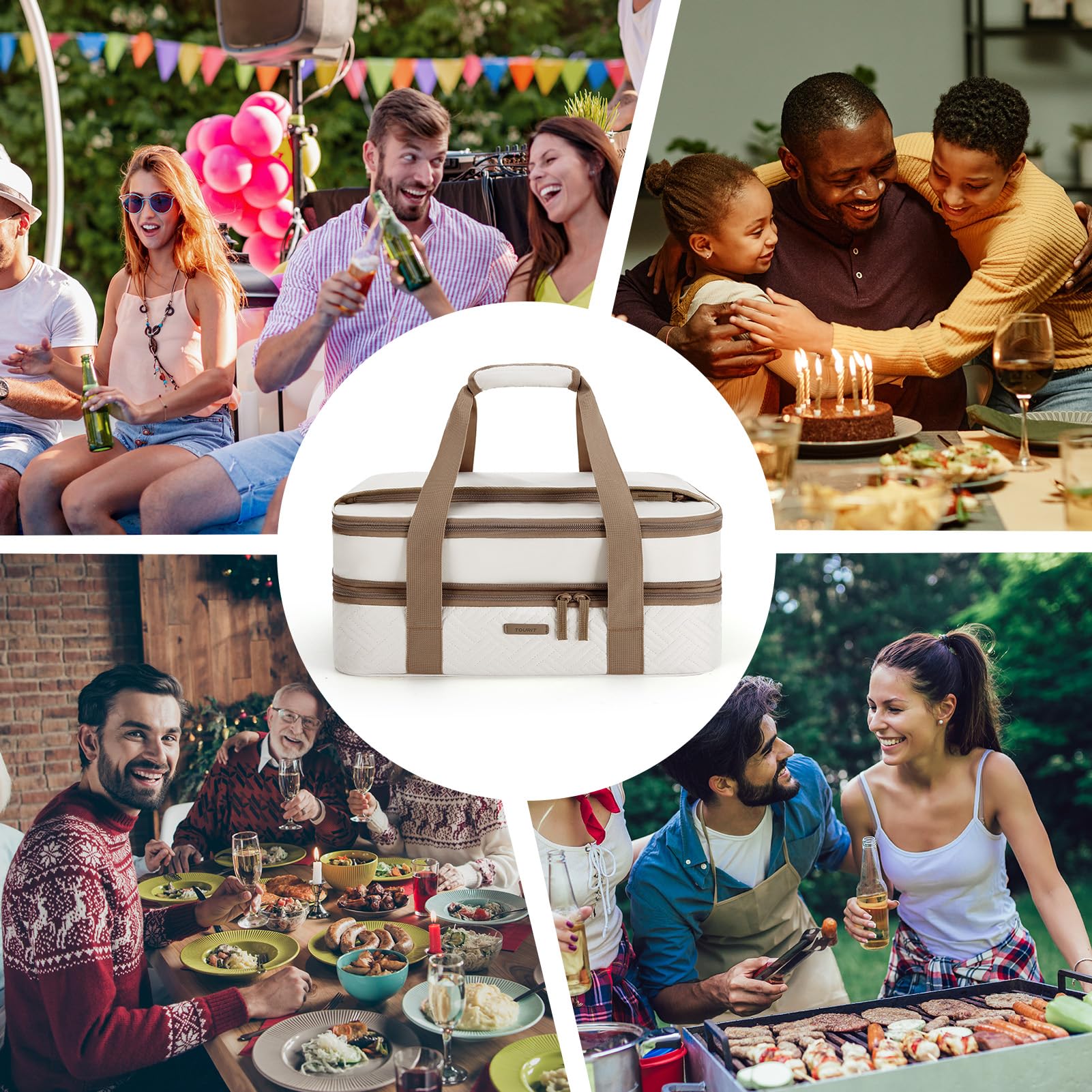 Tourit 9x13 dish compatible, ideal for picnics, potlucks, and parties.