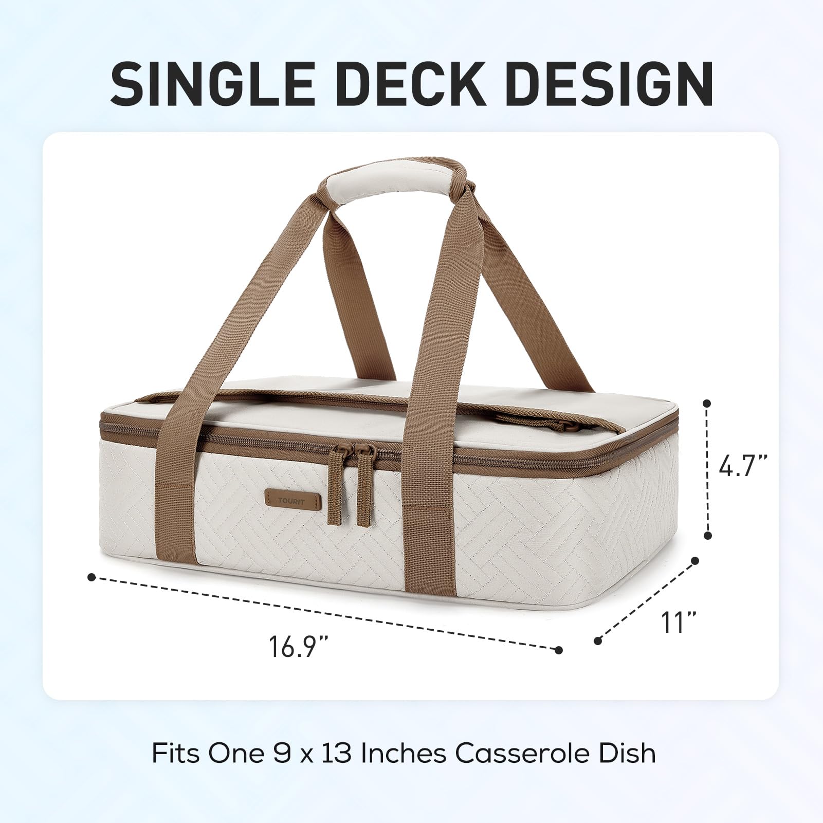 Tourit carrier with double-ended zipper offers wide opening for quick packing