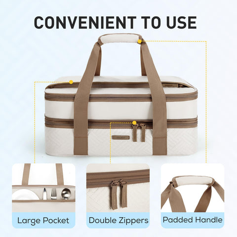 Tourit leakproof interior with aluminum foil keeps contents protected while maintaining temperature.