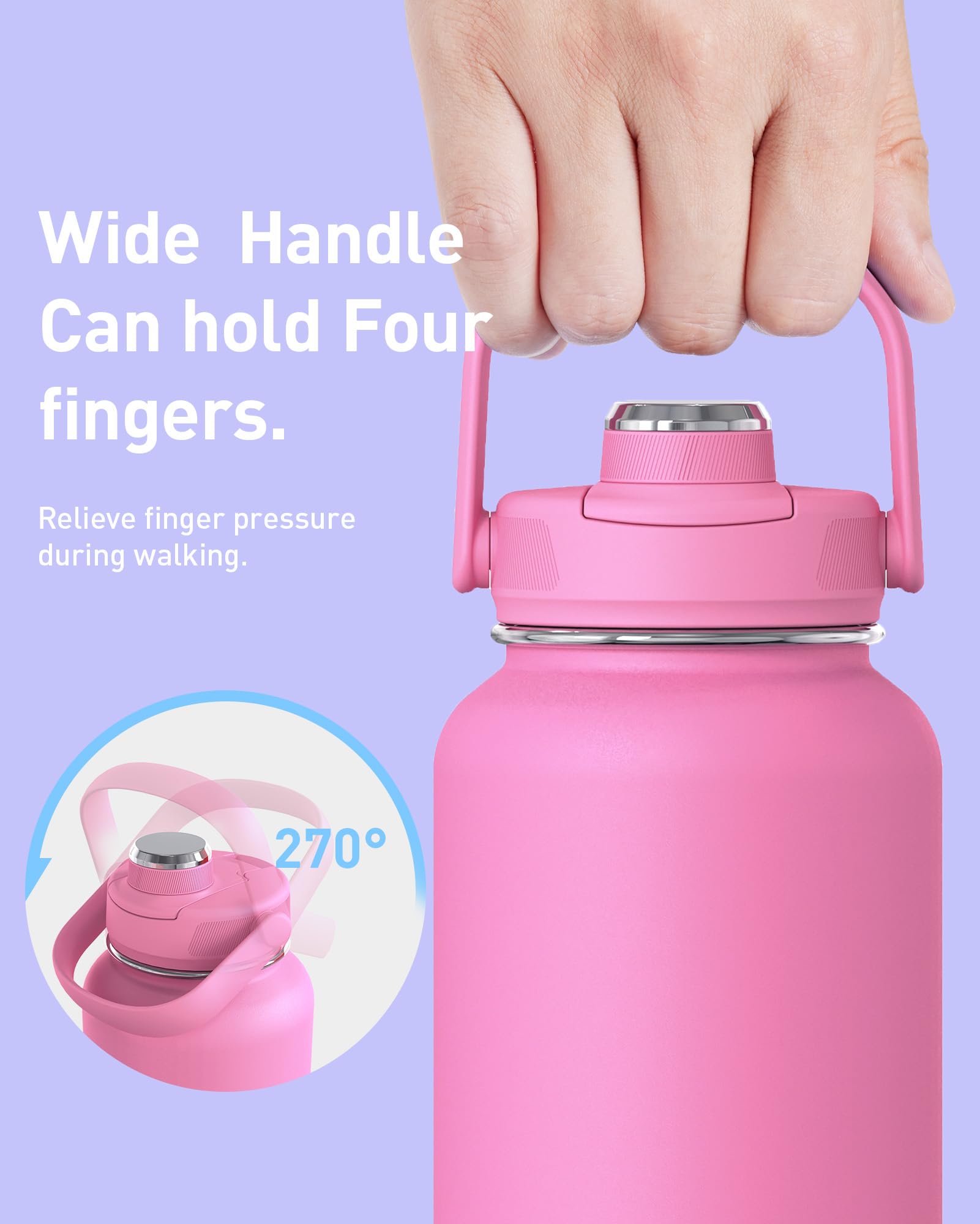 Tourit leakproof screw cap prevents spills during travel and workouts.