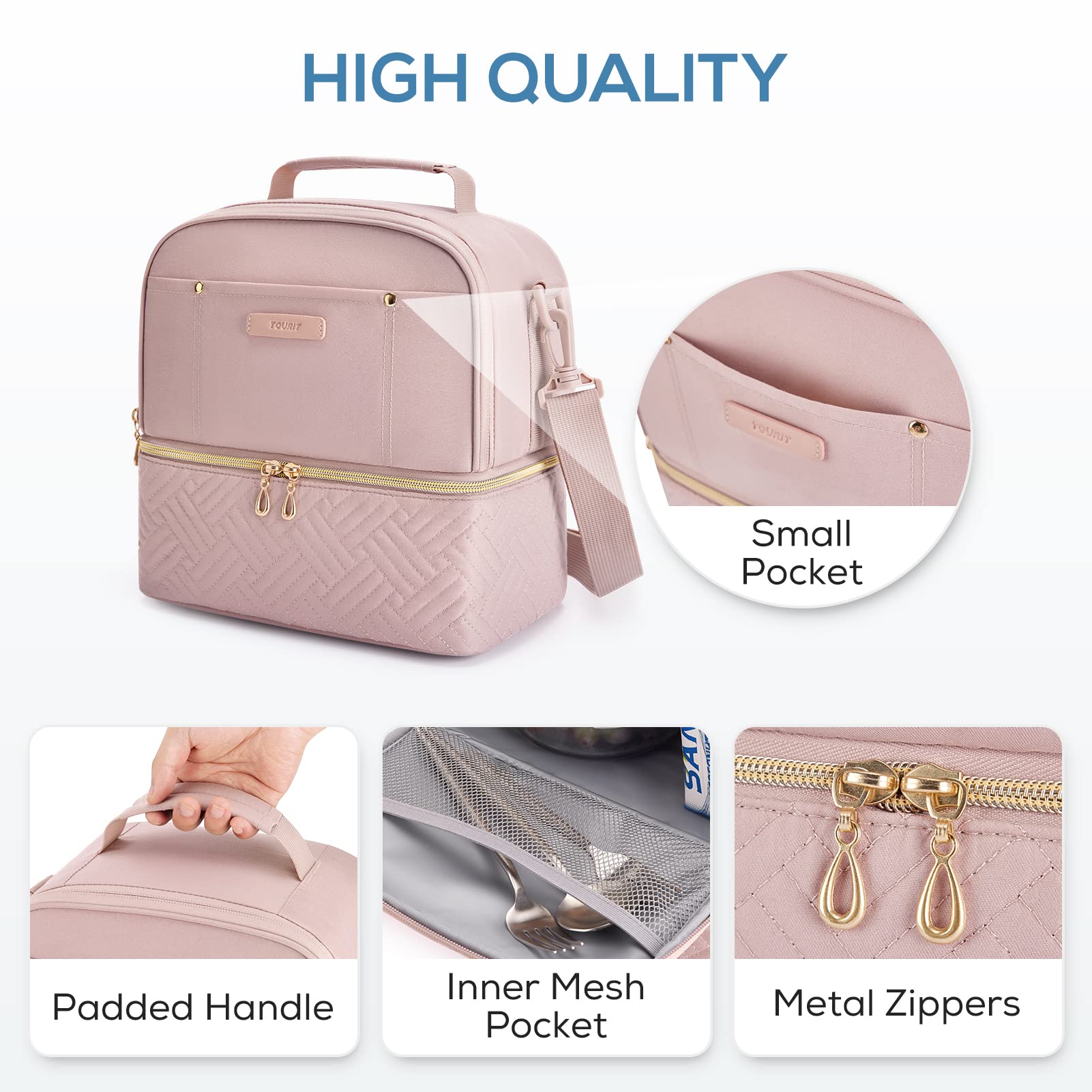 Tourit lunch bag 10.6-liter capacity holds lunch and drinks.