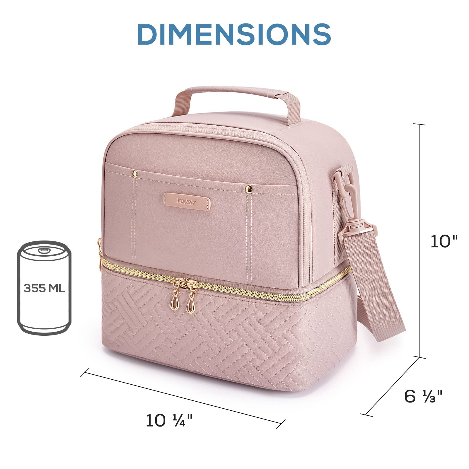 Tourit lunch bag PEVA liner and 5mm foam for lasting freshness.