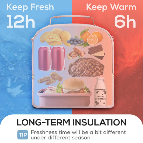 Tourit lunch bag water-repellent exterior protects contents in light rain.