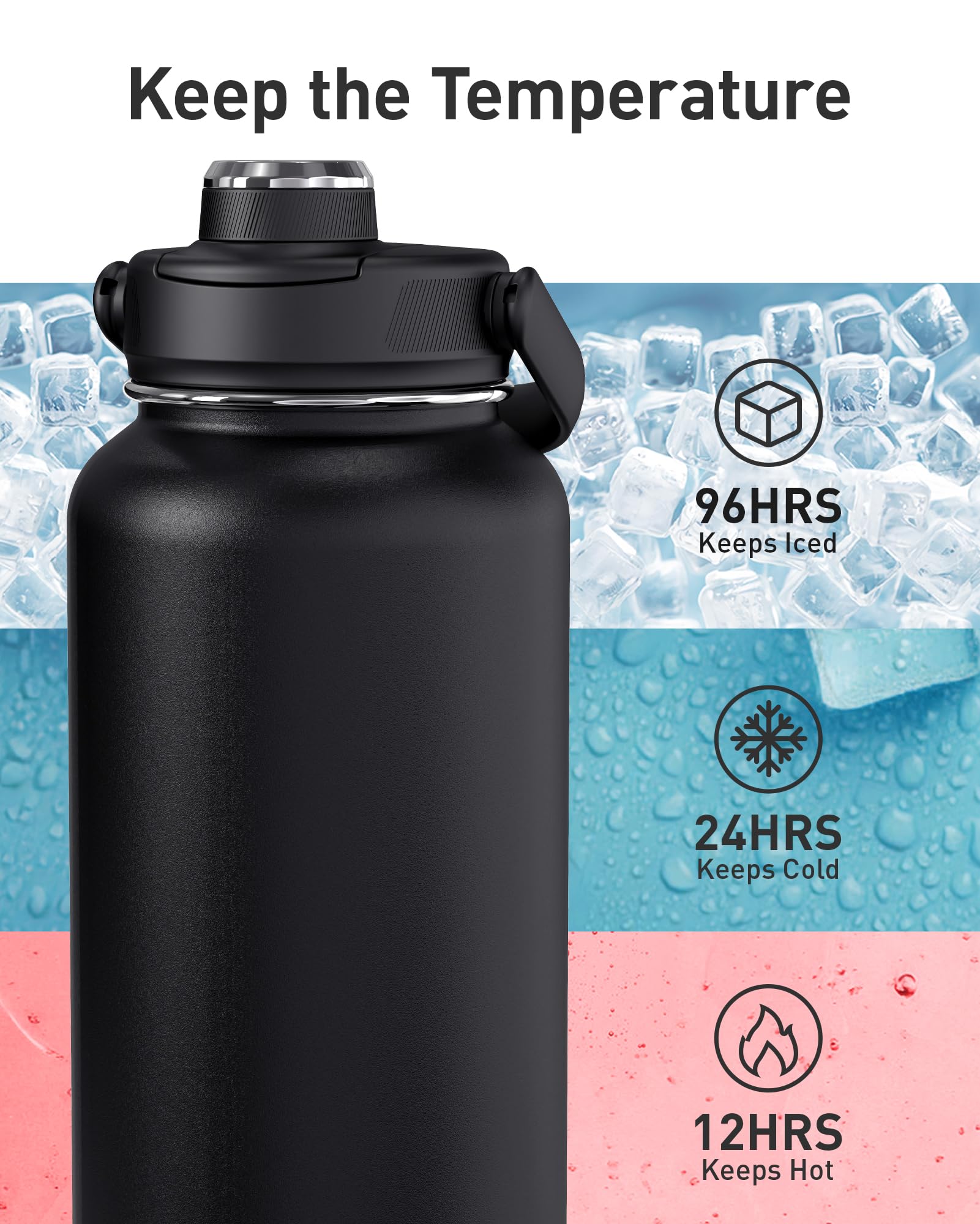 TOURIT mint-green stainless steel bottle with durable finish for daily use.