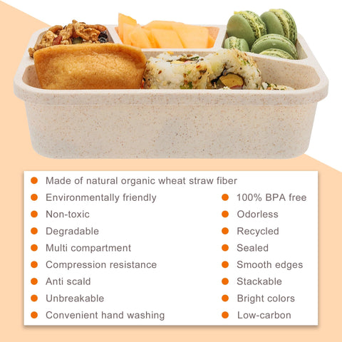 TOUWMX Bento Box blue compartment, easy to grab-and-go snack container.