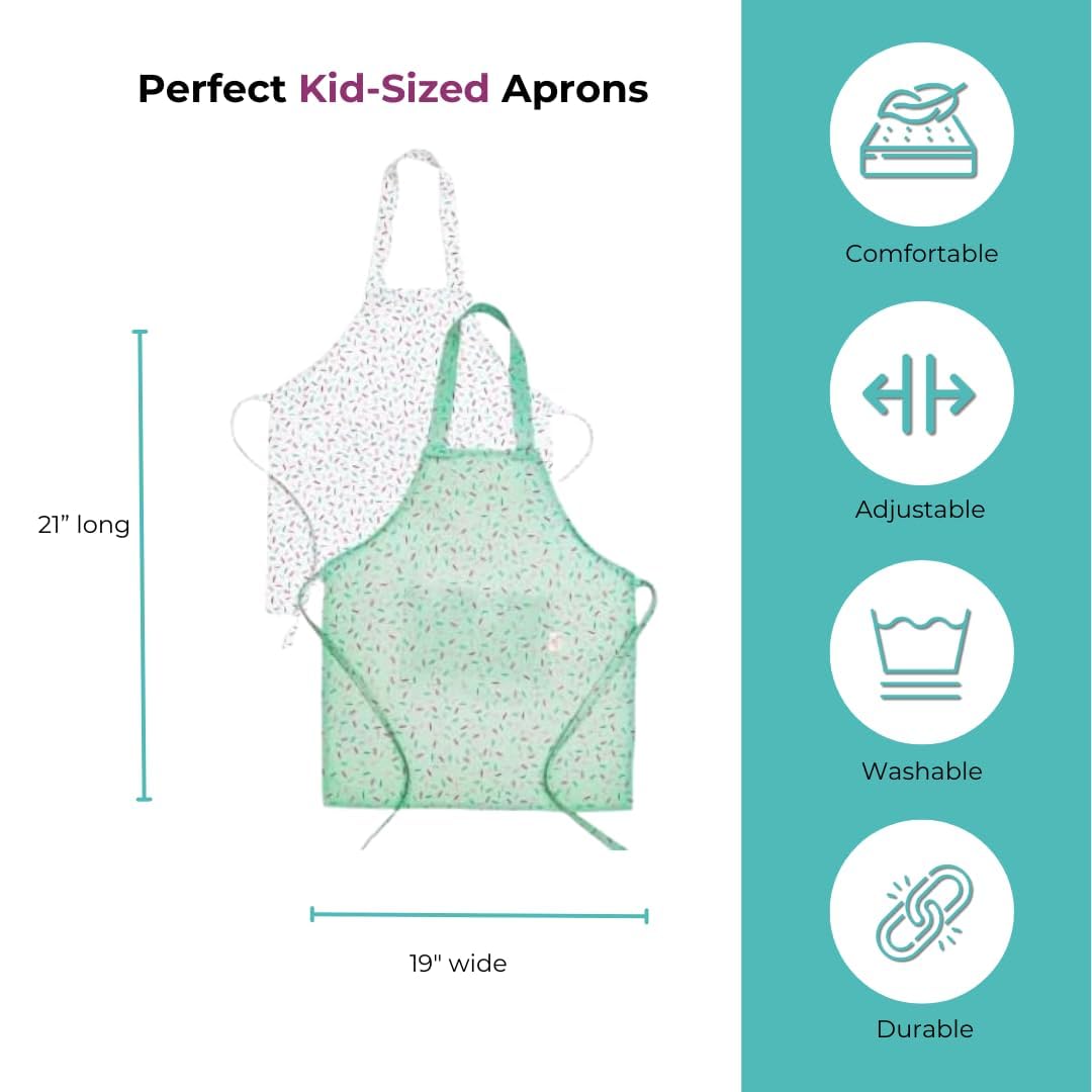 TOVLA JR kids apron blue and white pattern inspires playful cooking and painting.